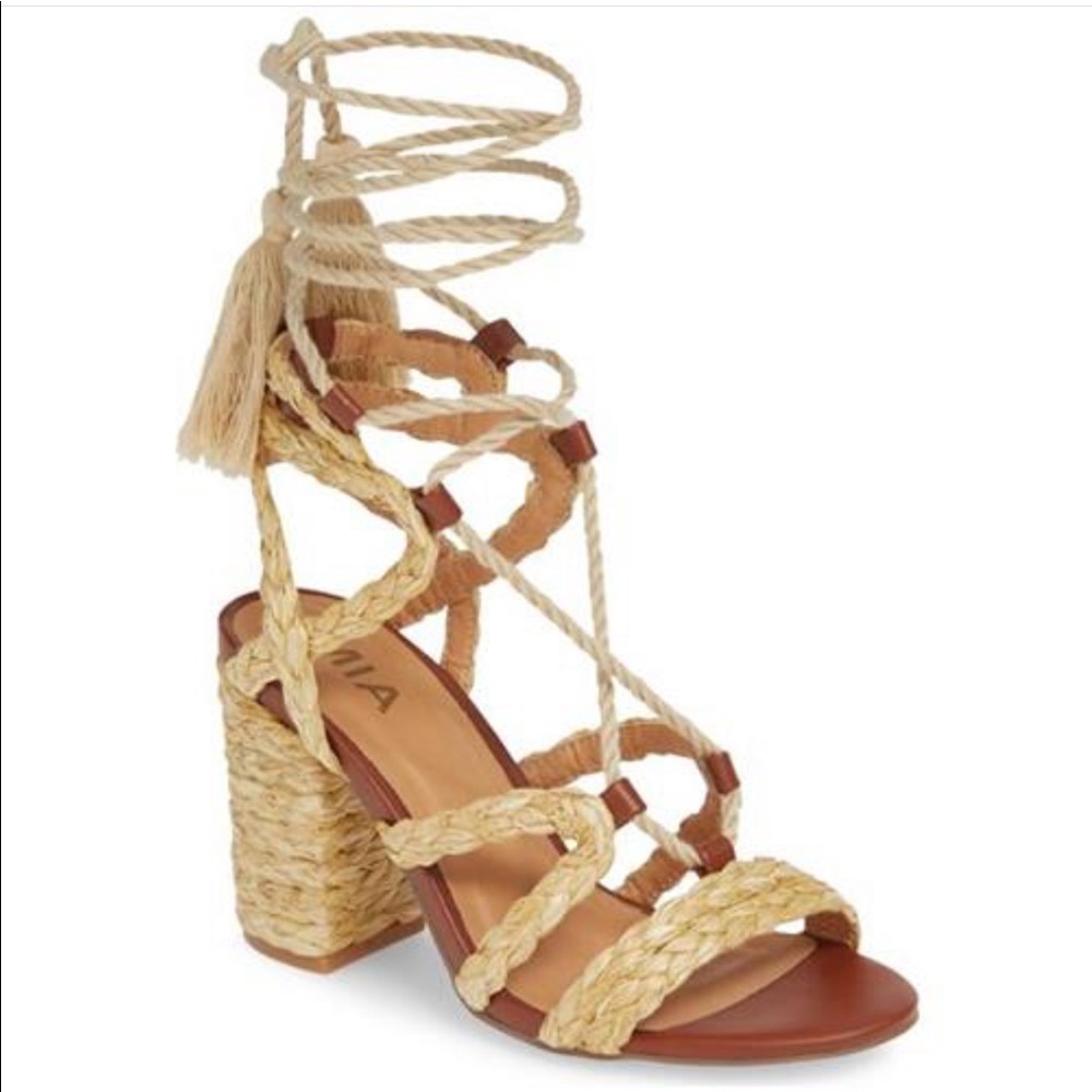 Mia Renita Raffia Wraparound Sandal